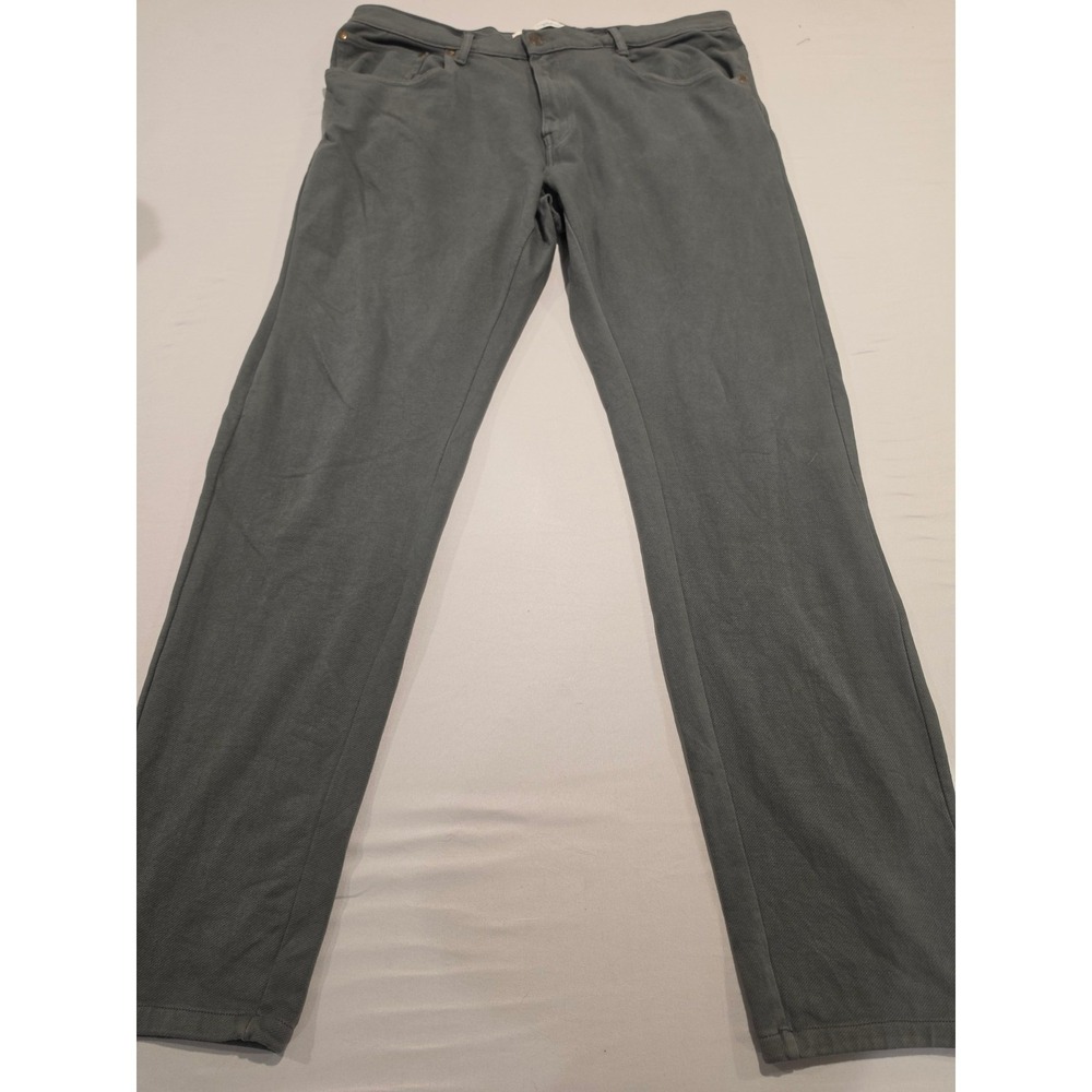 Laguna Mens Straight Leg Pants Charcoal Gray Size 38 Casual Stretch Trousers